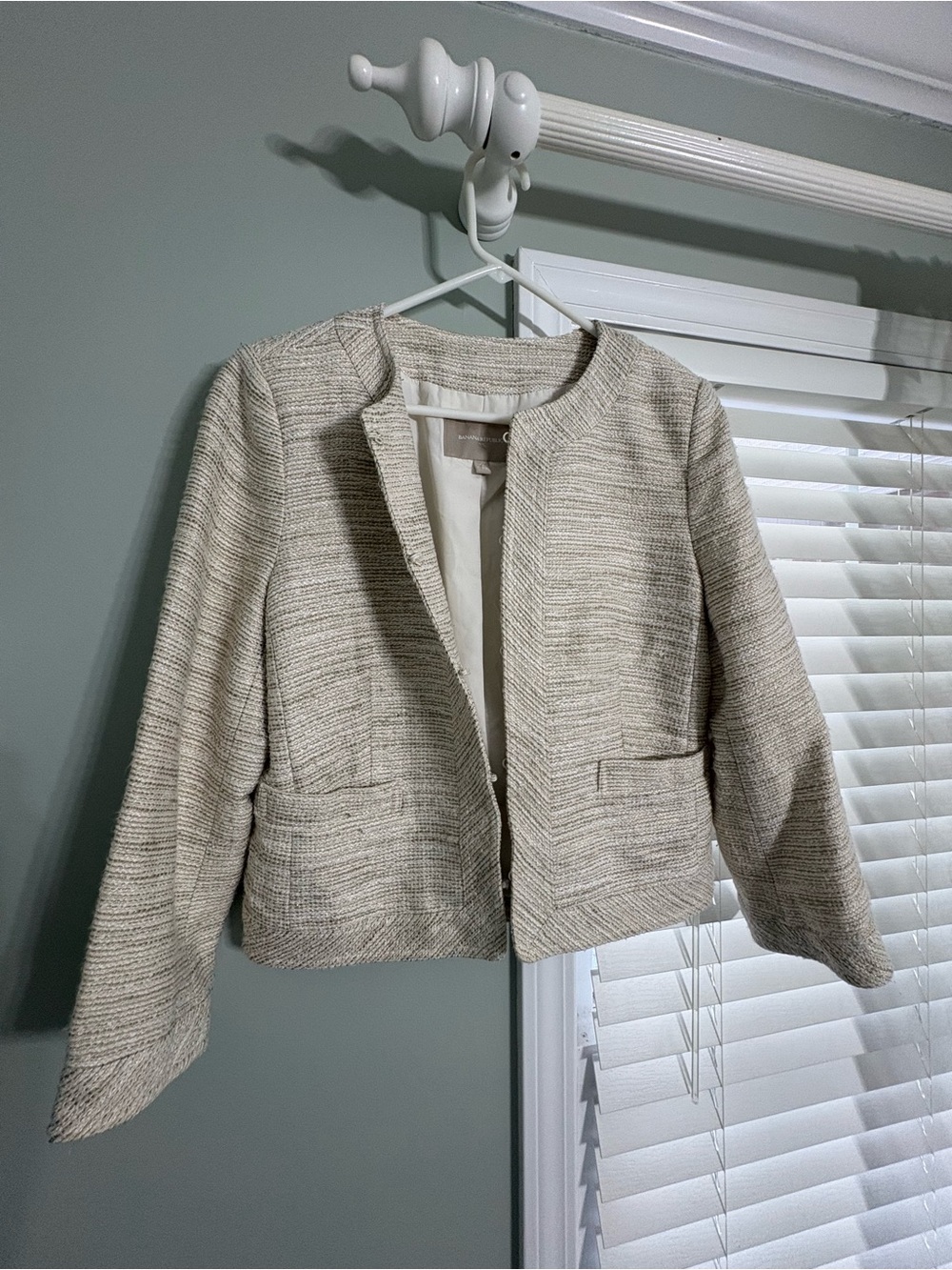 Banana Republic Textured Metallic Knit Jacket Blazer Size 12